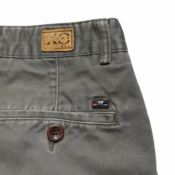 Vintage Tommy Hilfiger XO Chino Pants Mens 30 Relaxed Fit Baggy Y2K Pleated Gray - Picture 6 of 9